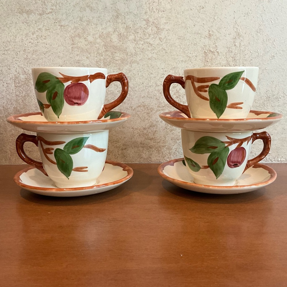 Franciscan Apple Cups with Saucers